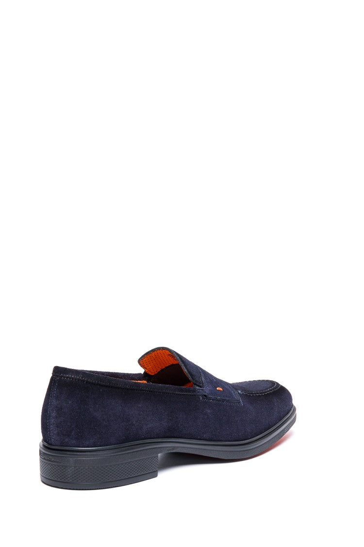 Santoni Easy Suede Penny Loafers