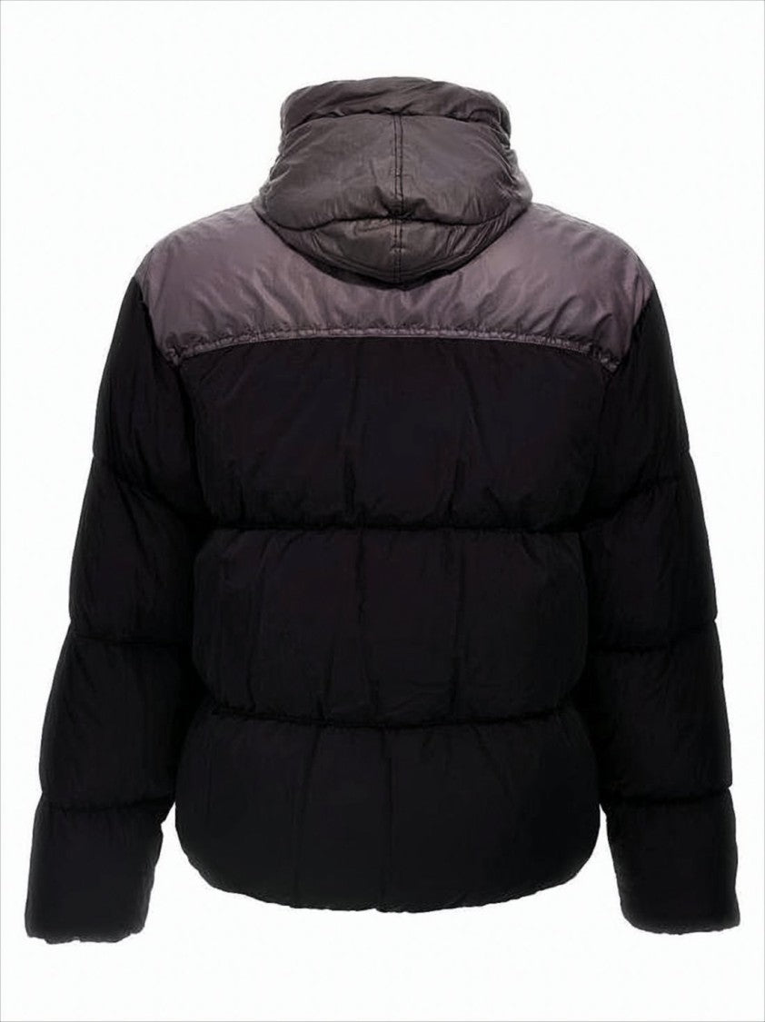 C.P. Company Quilted High Collar Padded Jacket With Hood And Flap Pocket