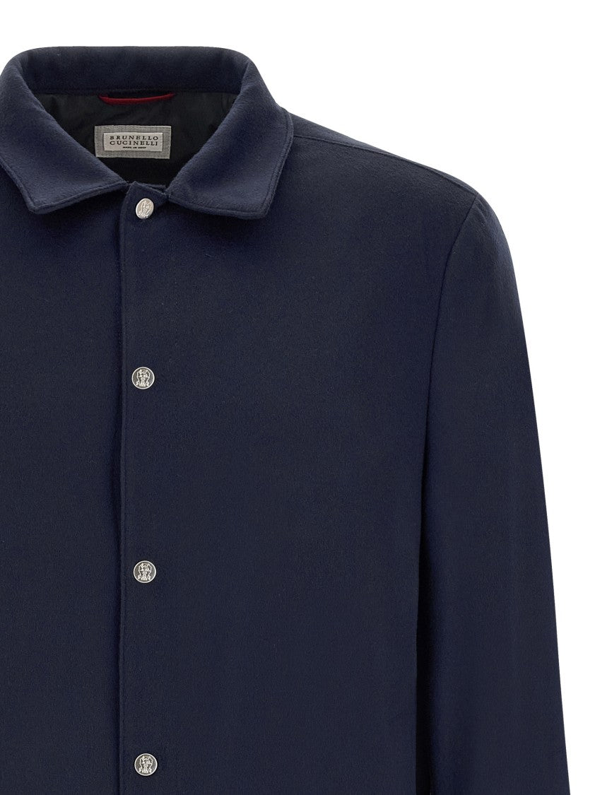 Brunello Cucinelli Light Cashmere Flannel Overshirt