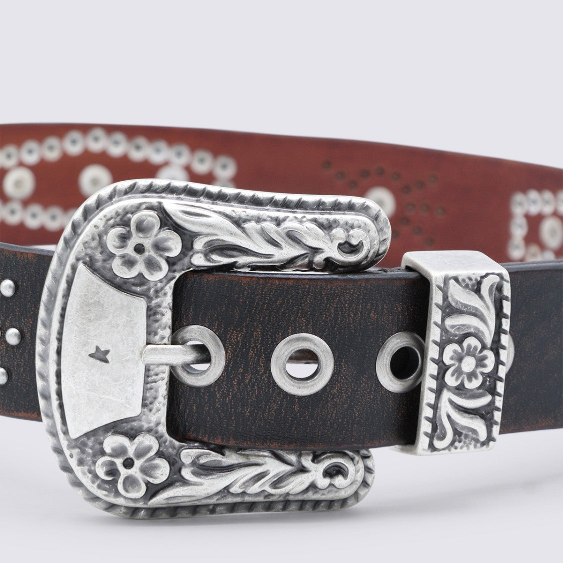 Golden Goose Intricate Leather Belt With Vintage-Inspired Buckle