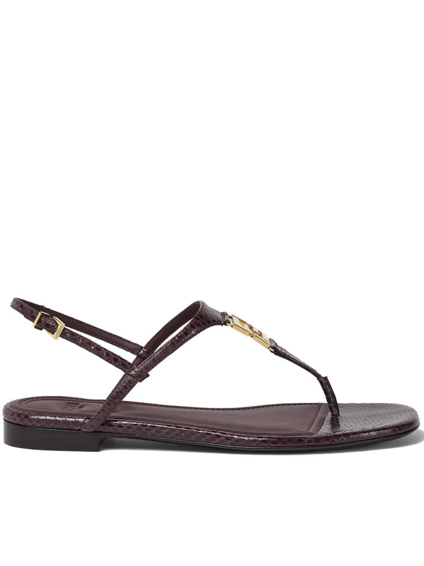 Fendi Fold Ayers Minimalist Brown Thong Sandals