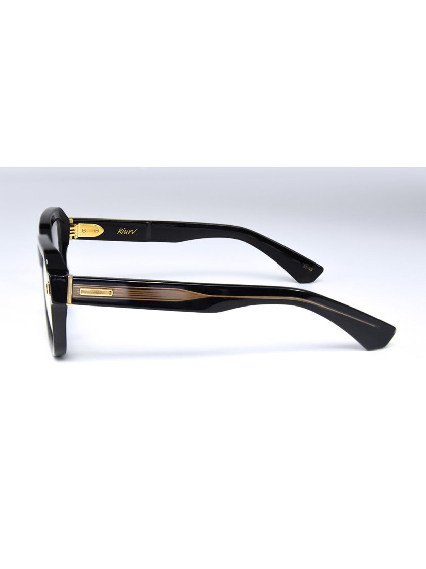 Kiurv Rectangular Acetate Optical Frames With Gold Accents