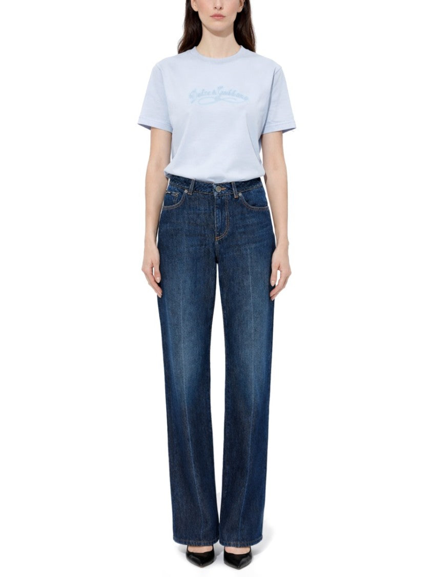 Dolce & Gabbana Dark Indigo Faded Straight Leg Jeans