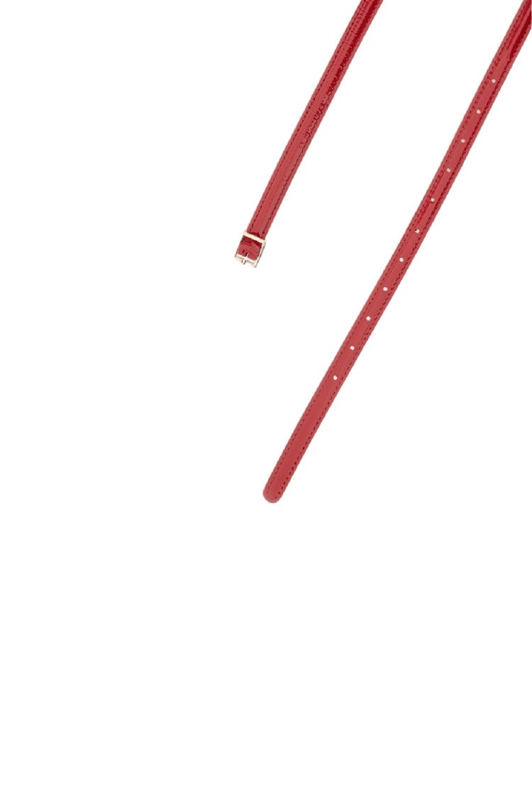 Plan C Red Bow Detail Patent Leather Belt