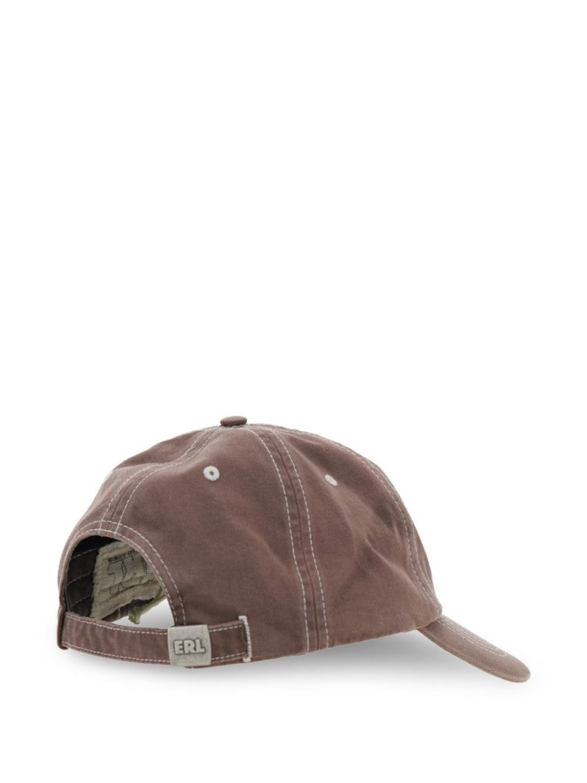 Erl California Brown Cotton Cap Hat