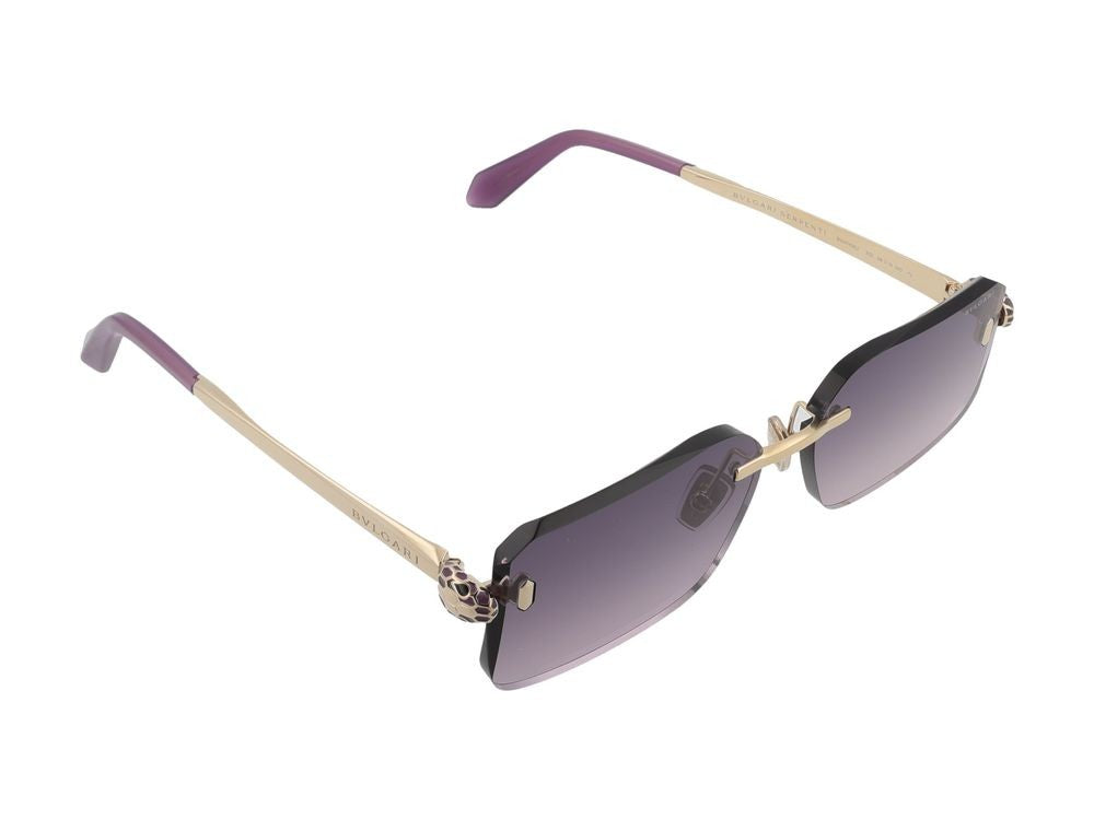 Bulgari Gradient Purple Lens Rimless Rectangular Sunglasses