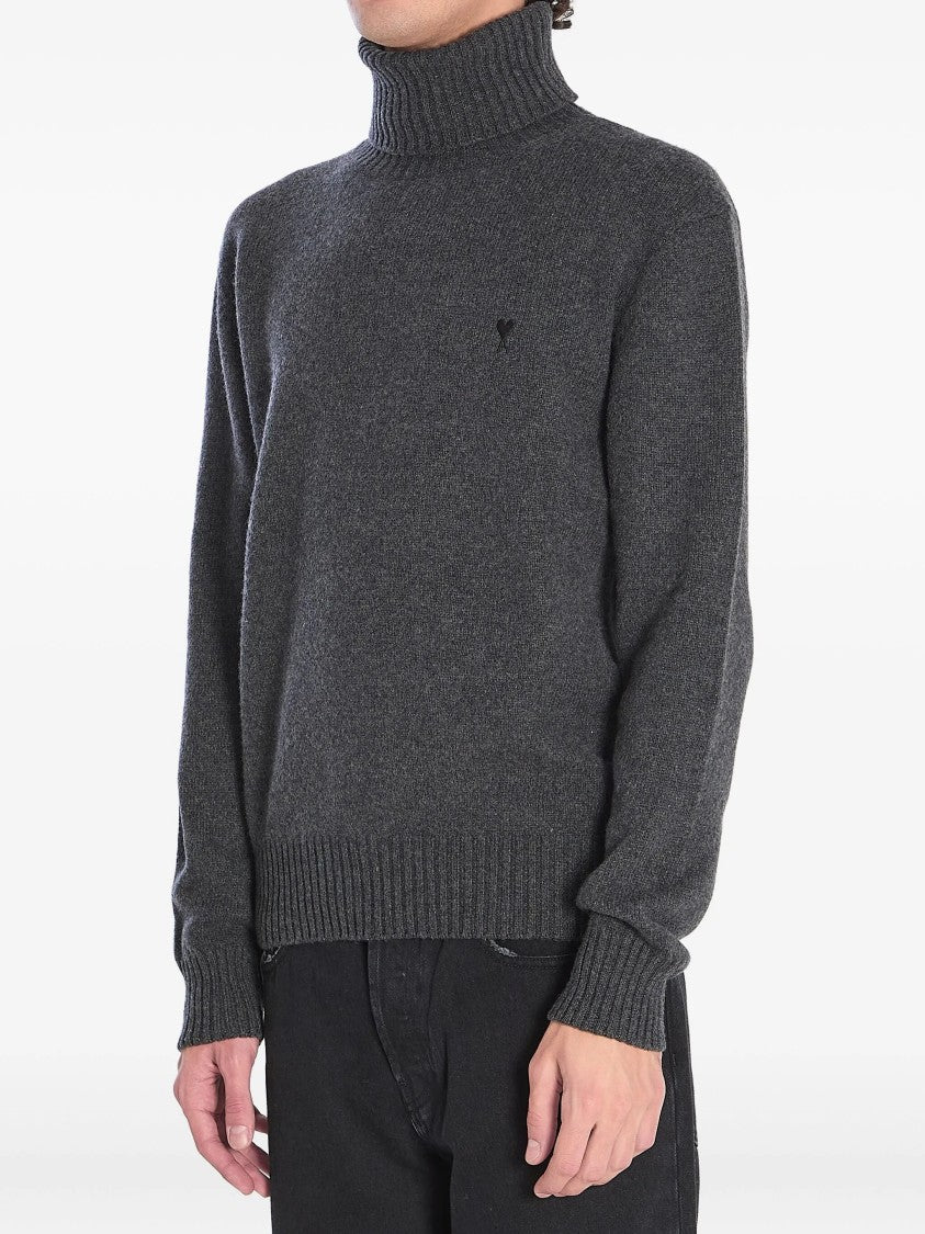 Ami Ribbed Turtleneck Sweater