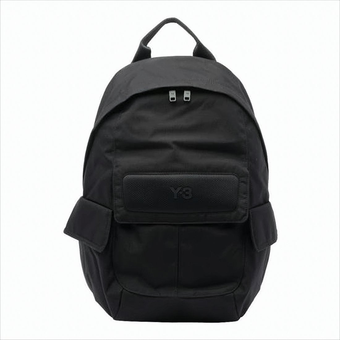 Y-3 Black Nylon Backpack With Textured Flap