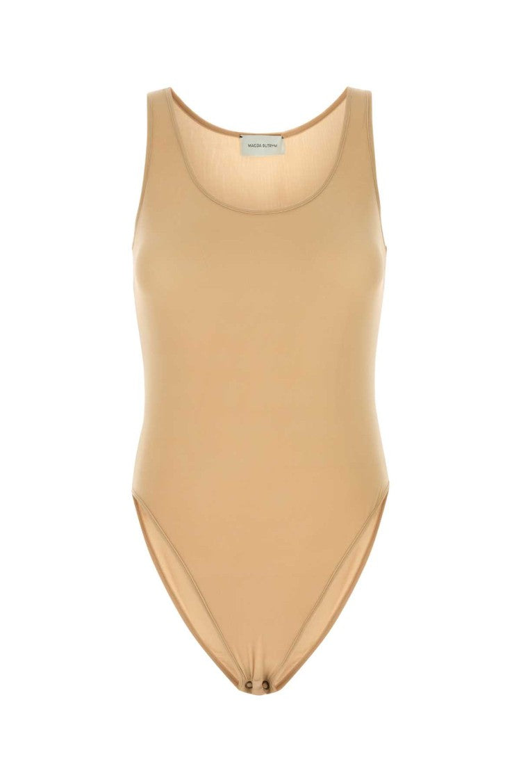 Magda Butrym Beige Stretch Cupro Bodysuit