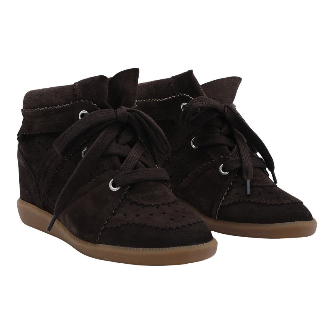 Isabel Marant High-Top Sneakers With Concealed Wedge And Perforated Detailing