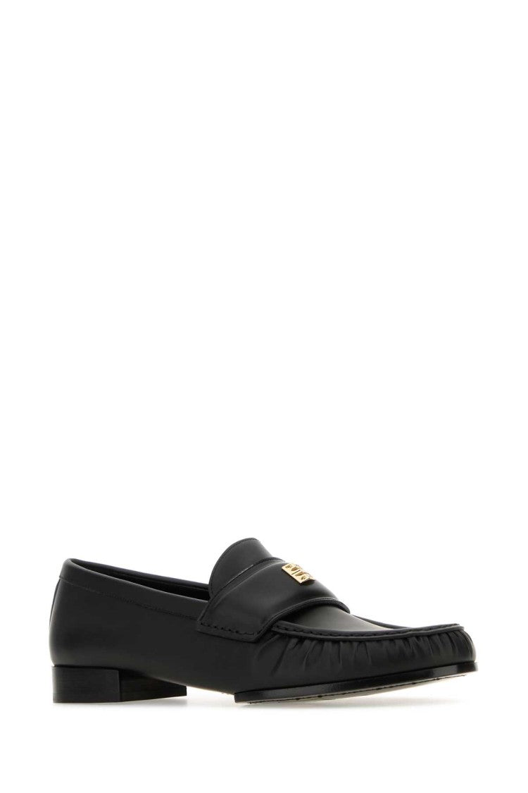 Givenchy Black Leather 4G Loafers