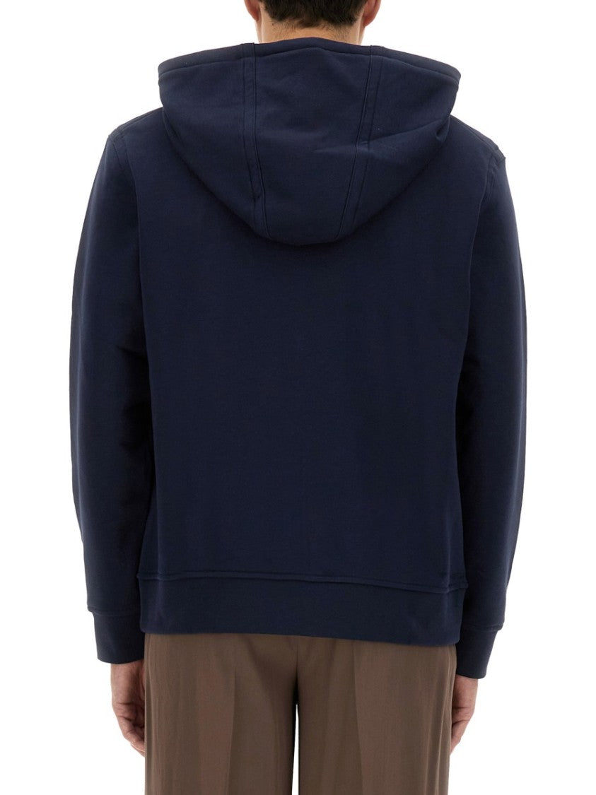 Etro Zip-Up Black Hoodie With Embossed Logo