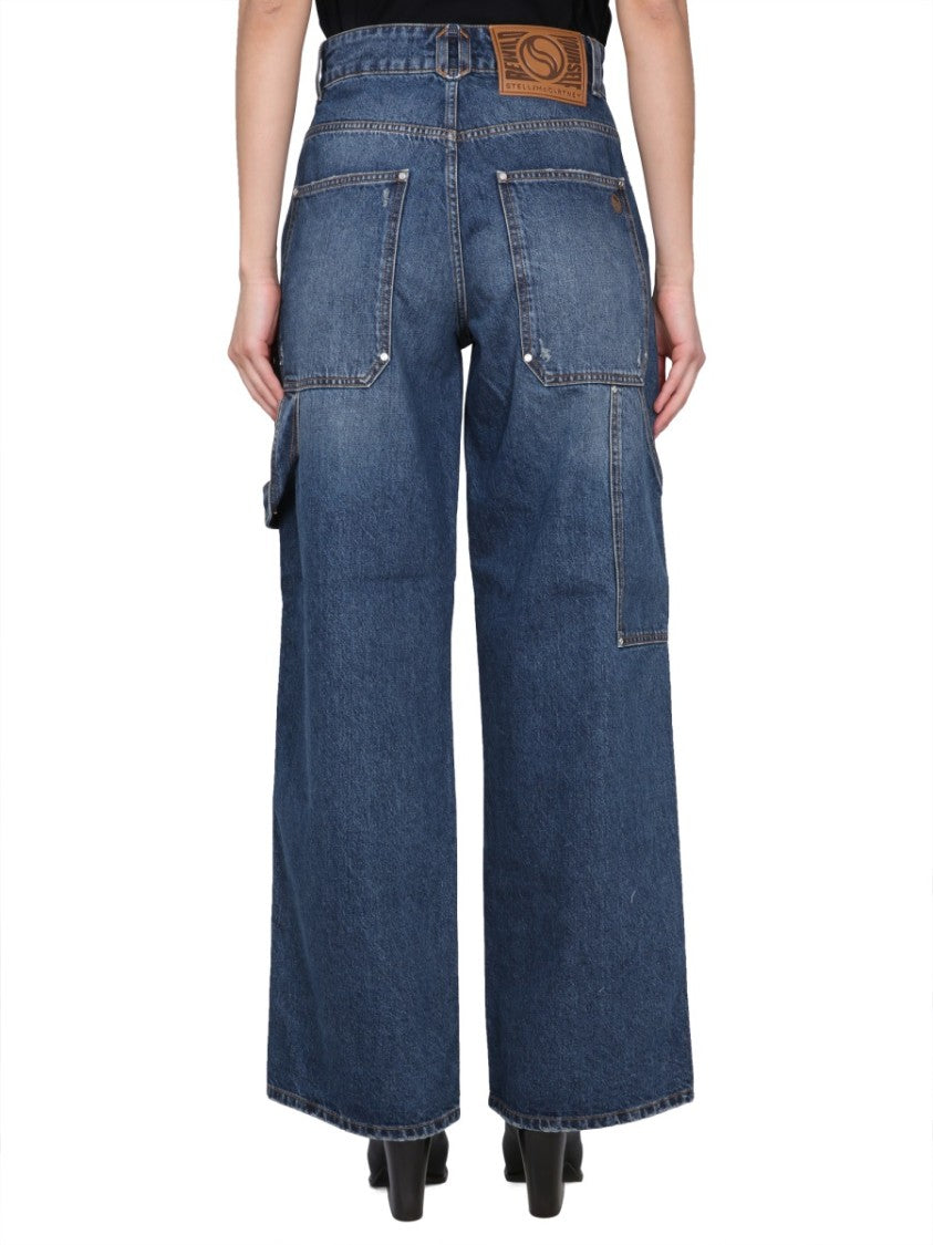 Stella Mccartney High-Waisted Utility Wide-Leg Jeans