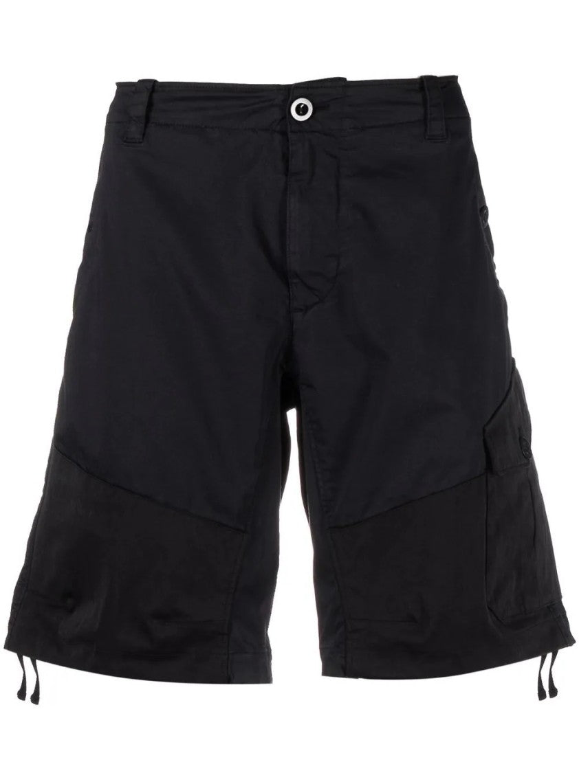 Ten C Two-Tone Navy Bermuda Shorts With Cargo Pockets