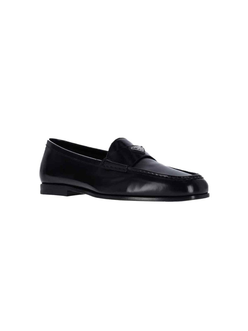 Prada Logo Loafers – Black