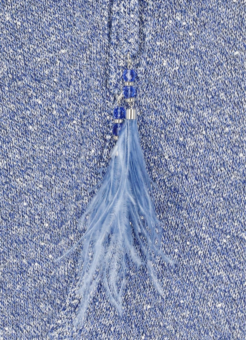 Kangra Cashmere Cotton Blend Cardigan With Sequined Pattern