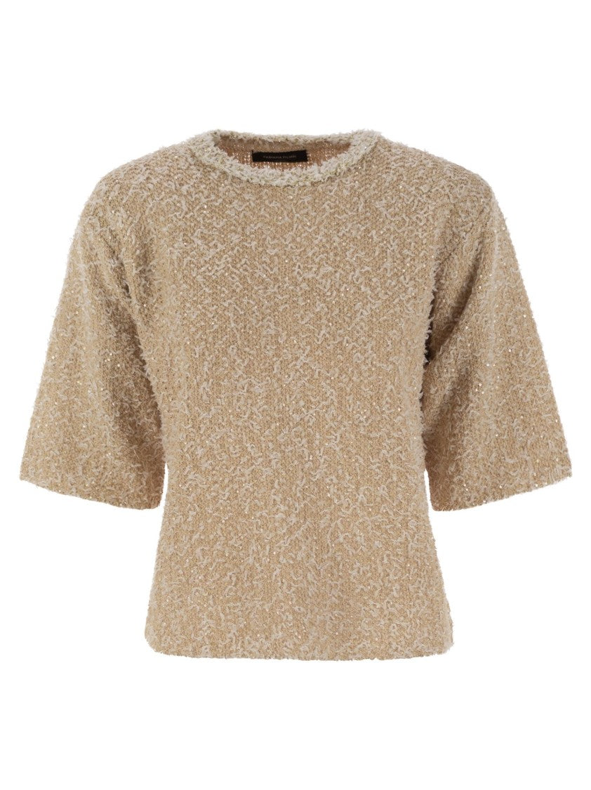 Fabiana Filippi Tweed-Effect Yarn Crew-Neck T-Shirt