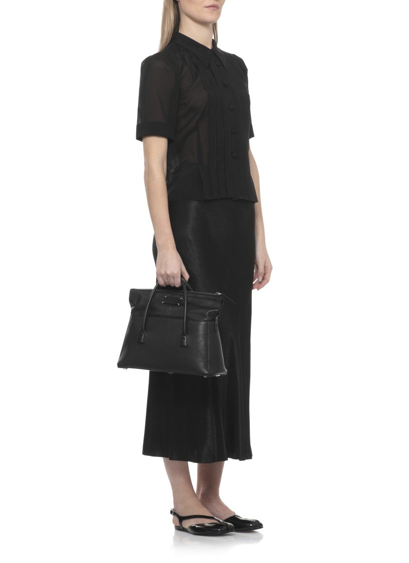 Maison Margiela Black Viscose Pleated Shirt