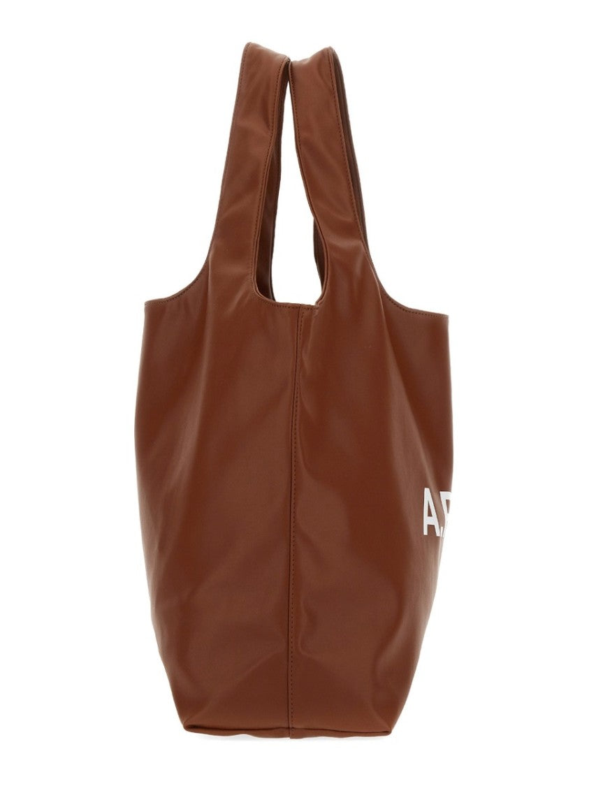 A.P.C. Spacious Brown Tote Bag With Minimalist Design And Integrated Handles