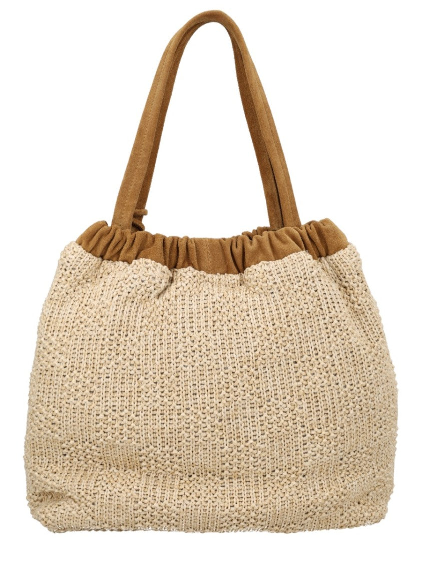 Marc Jacobs Neutrals Cristina Woven Pom-Pom Polyethylene Tote Bag