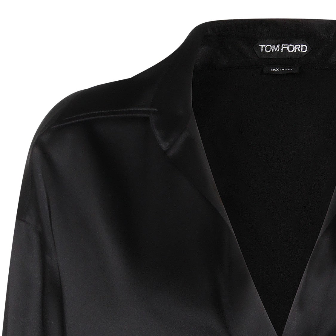 Tom Ford Satin-Finish Black Blouse