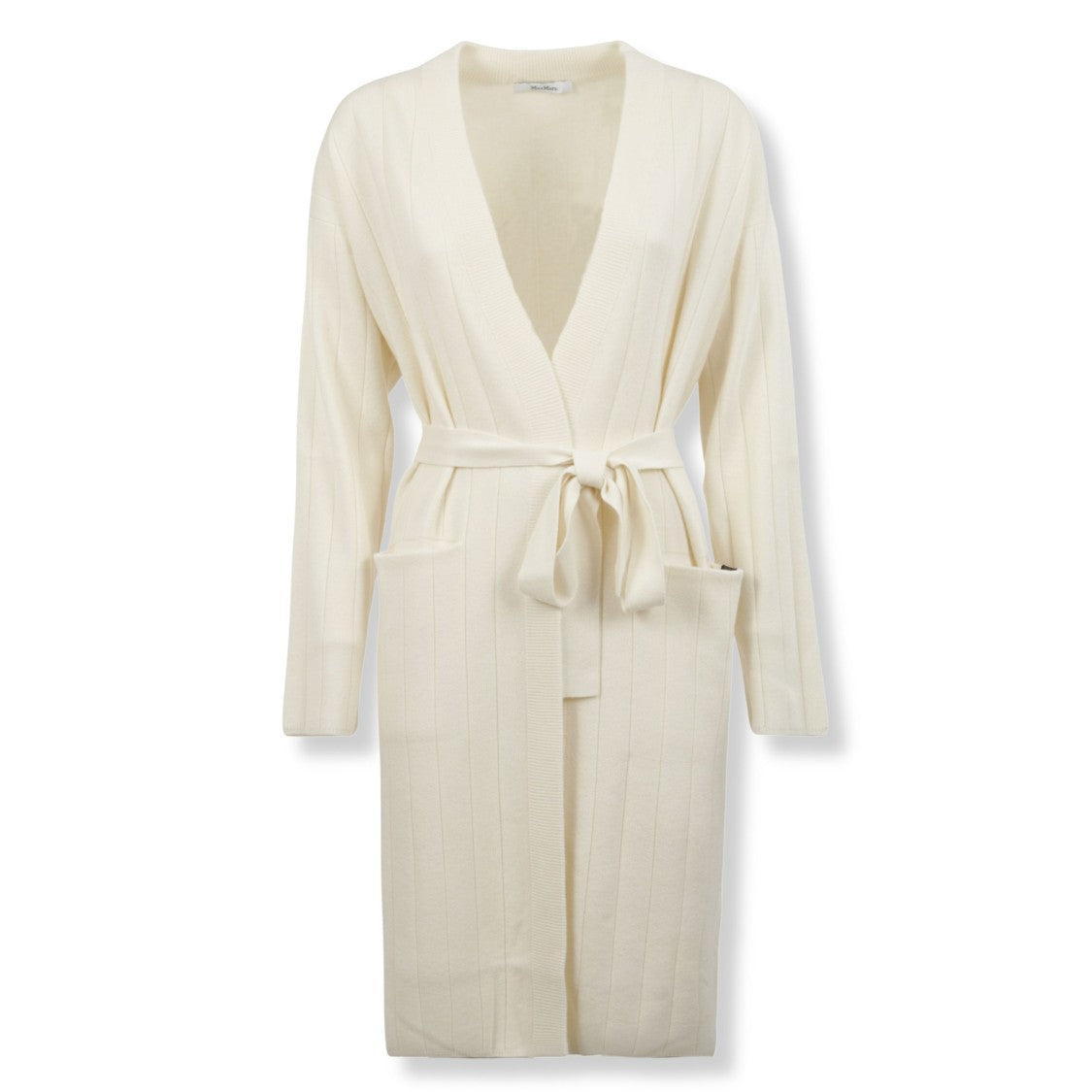 Max Mara Straight Silhouette Cardigan With Ribbed Knit Detailing