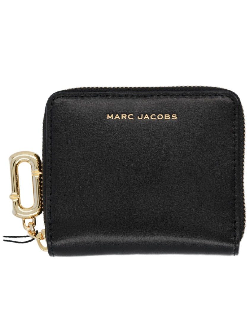 Marc Jacobs Black Gold Hardware Zip-Around Leather Wallet