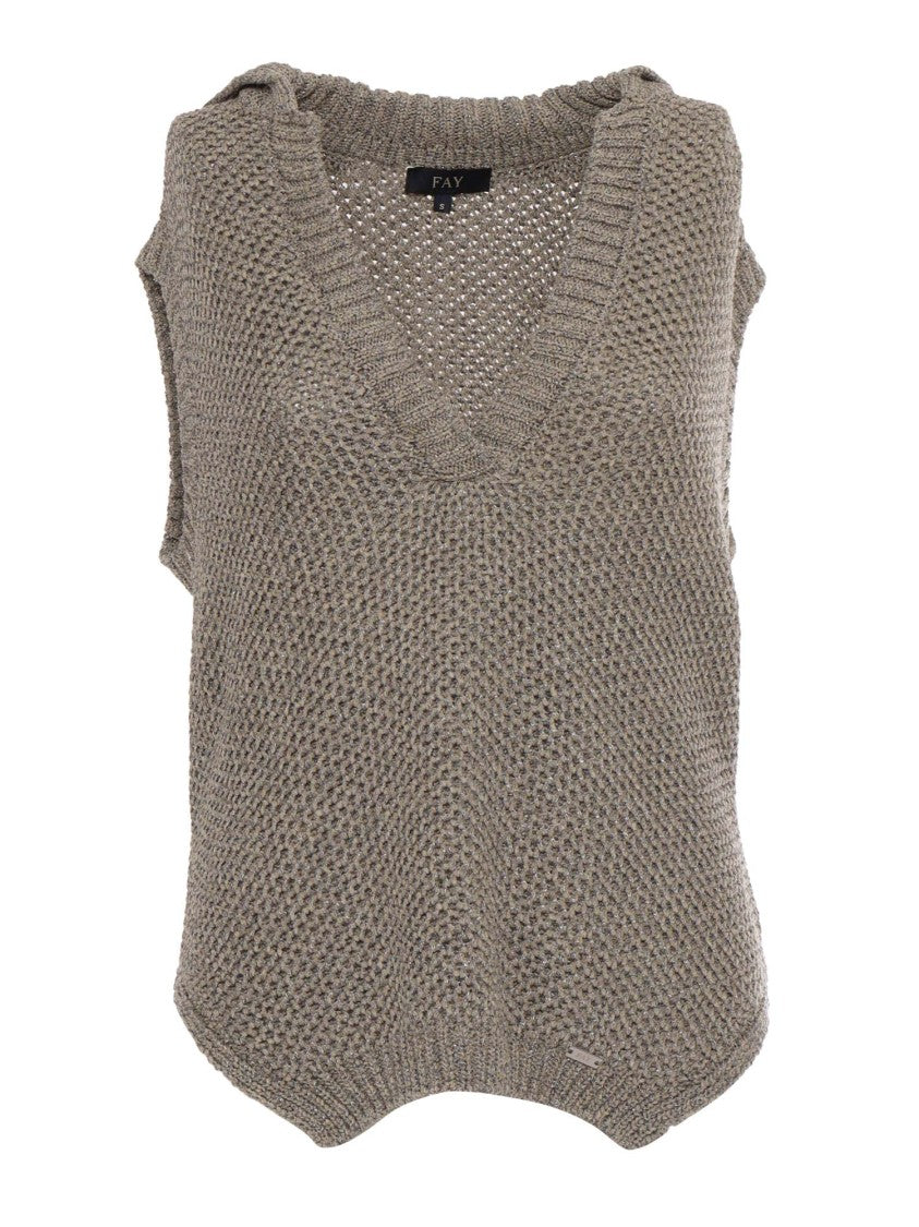 Fay Textured Knitted Gilet