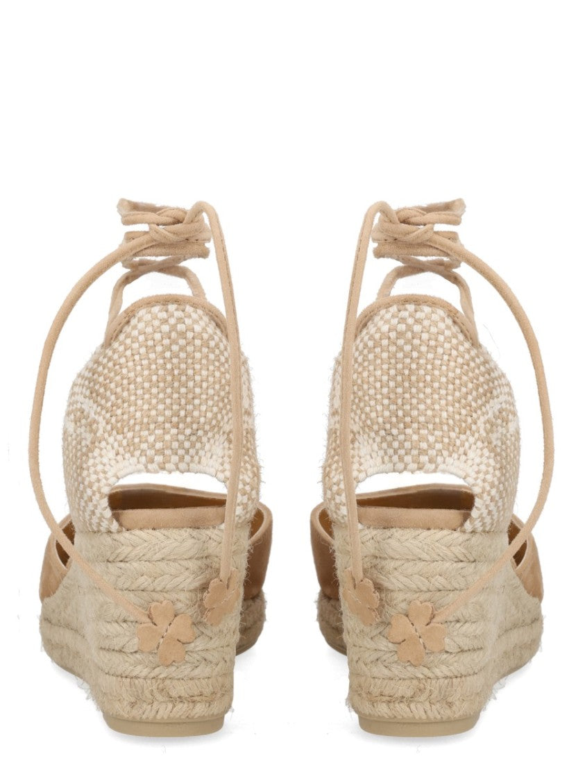Castaner Cute Leather Jute Wedge Sandals
