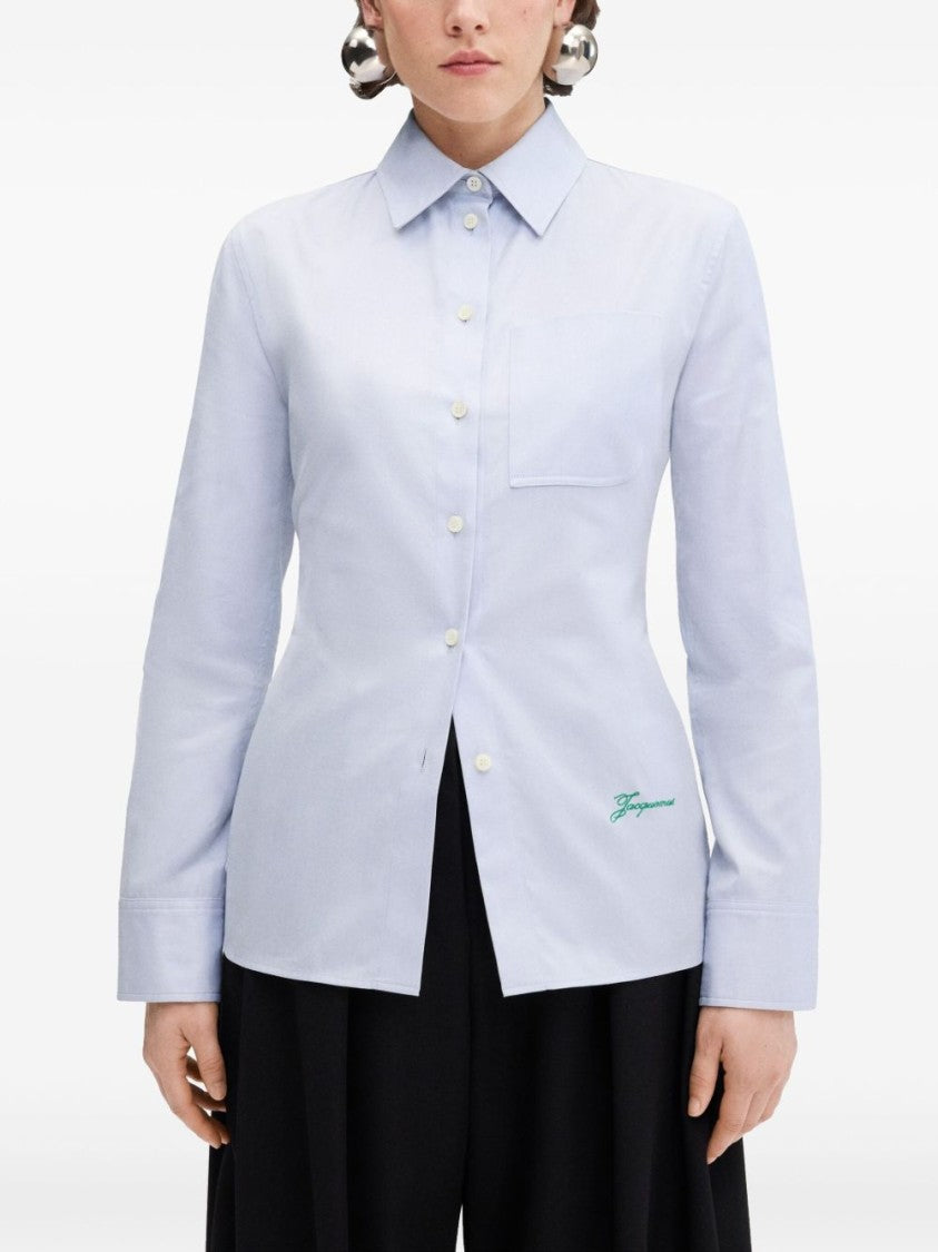 Jacquemus Clear Blue Shirt With Cutout Detail