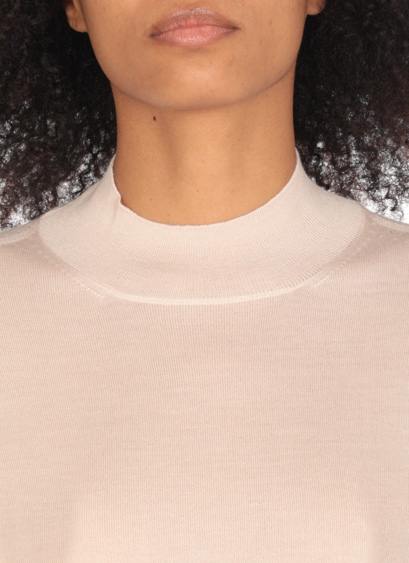 Jil Sander Cashmere Blend Knit Sweater With Asymmetric Hem