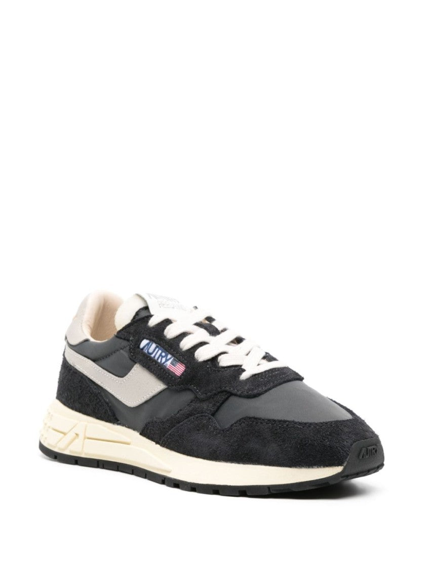 Autry Running-Inspired Black Suede And Nylon Sneakers