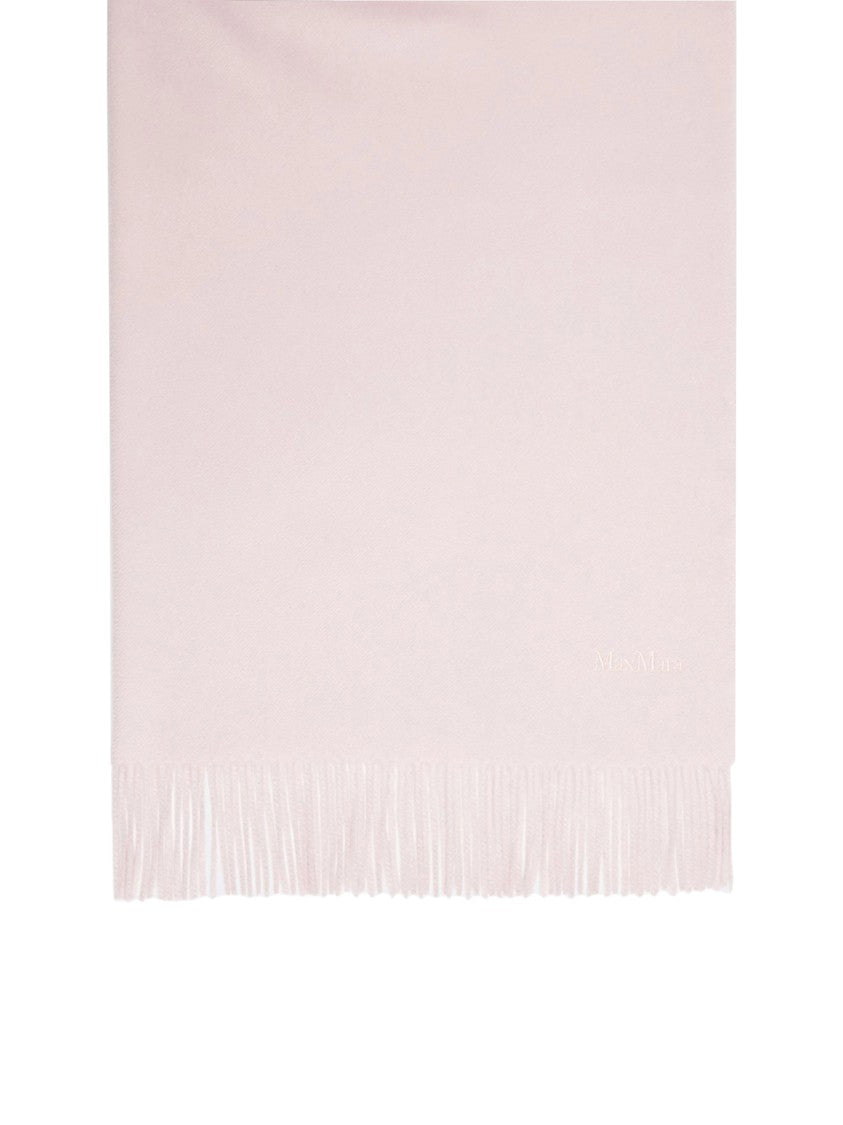 Max Mara Pink Baci Soft Light Fringed Scarf