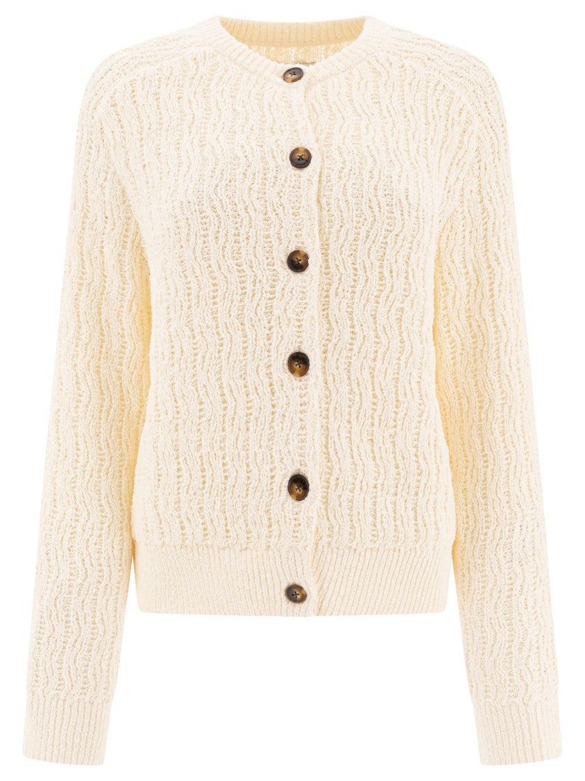 Loulou Studio Textured Knit Cardigan With Button Detail