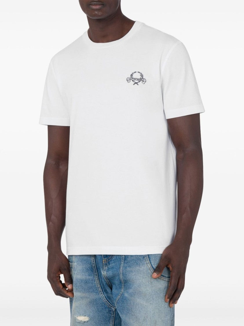 Moschino Subtle Embroidery Smooth Silk Nylon T-Shirt