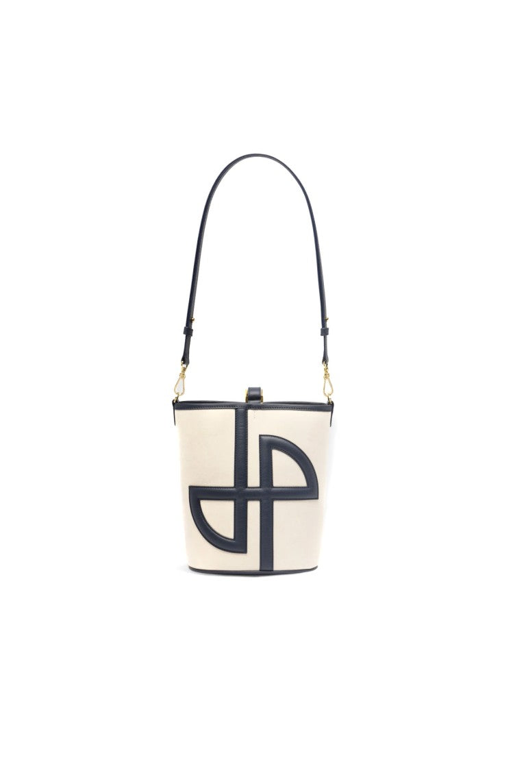 Patou Leather And Canvas Bucket Handbag