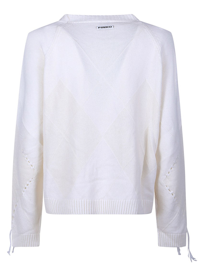 Pinko Berna Textured Geometric Wool Sweater