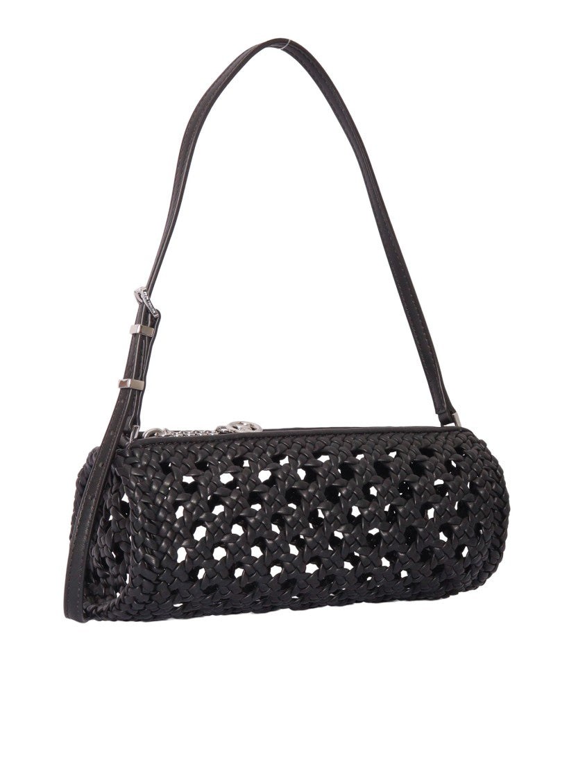 Michael Kors Barrel-Shaped Woven Pochette With Zip Closure