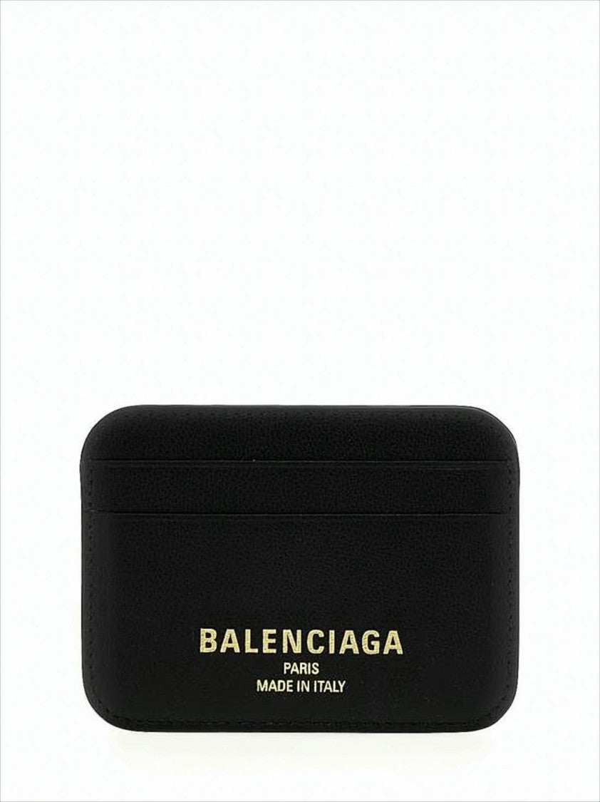 Balenciaga Smooth Calf Leather Card Wallet With Gold-Tone Lettering