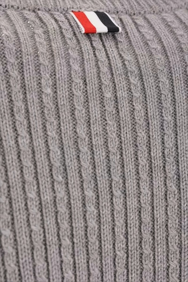 Thom Browne Ribbed Knit Sweater With Distinctive Stripe Detail