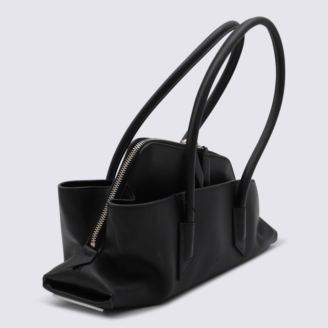 The Attico Black Handbag With Structured Inner Compartment And Rounded Handles