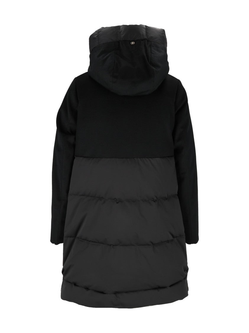 Duno Black Quilted Hooded Padded Down Jacket