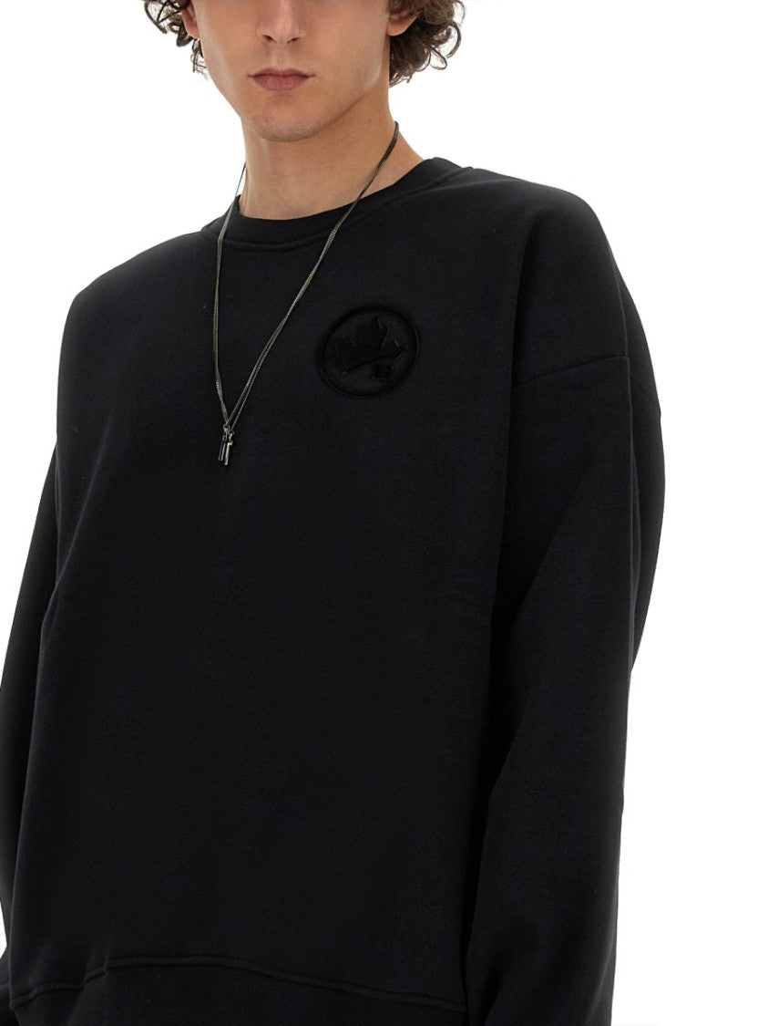 Dsquared2 Black Sweatshirt With Crew Neckline