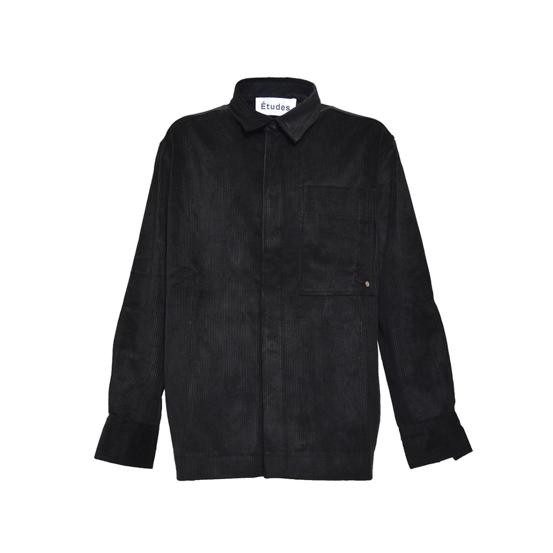 Études Corduroy Black Oversized Shirt Jacket