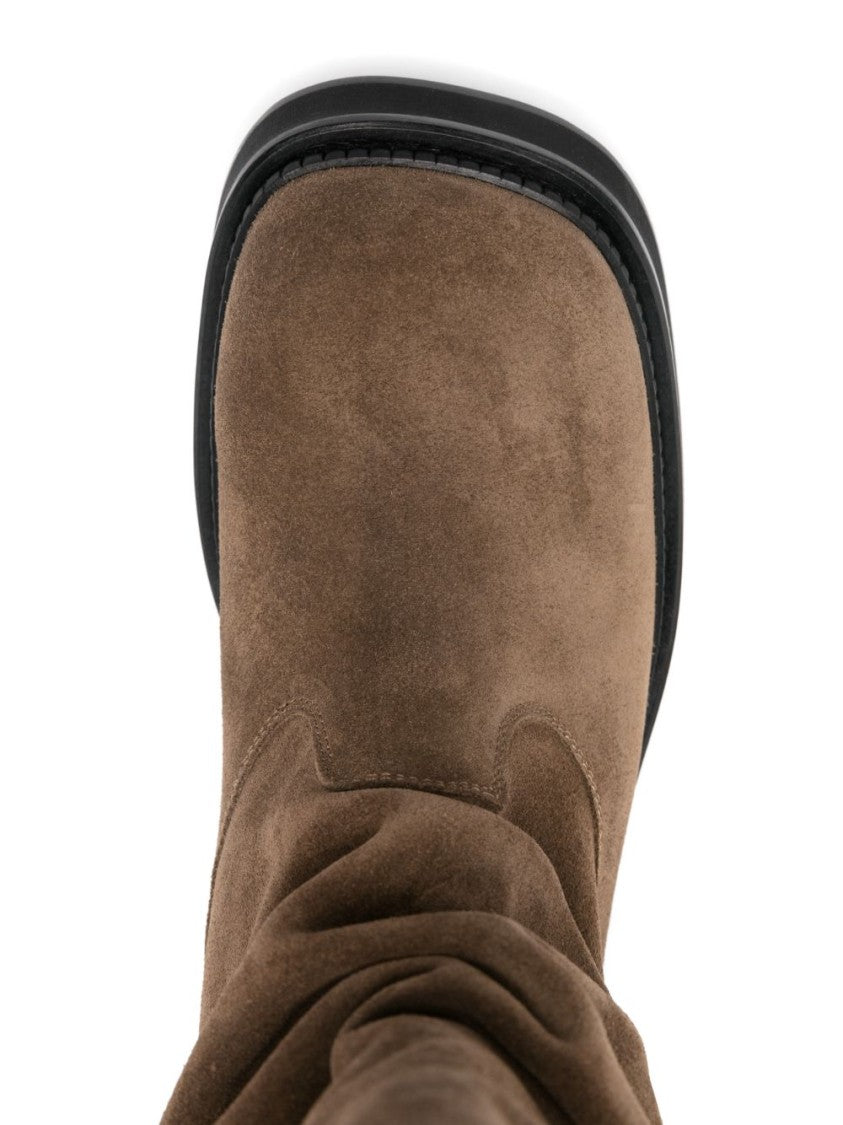 The Attico Slouchy Brown Ankle Boots