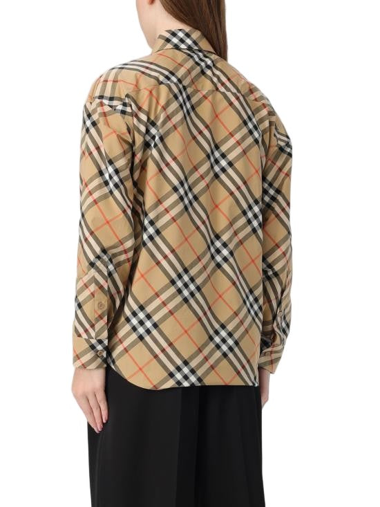 Burberry Distinctive Large Check Pattern Button-Up Shirt