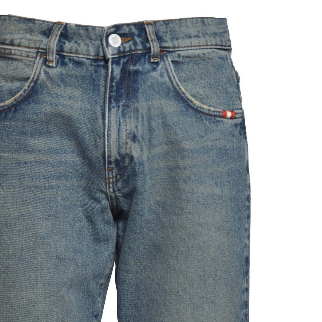 Amish James Real Worn Blue Cotton Jeans