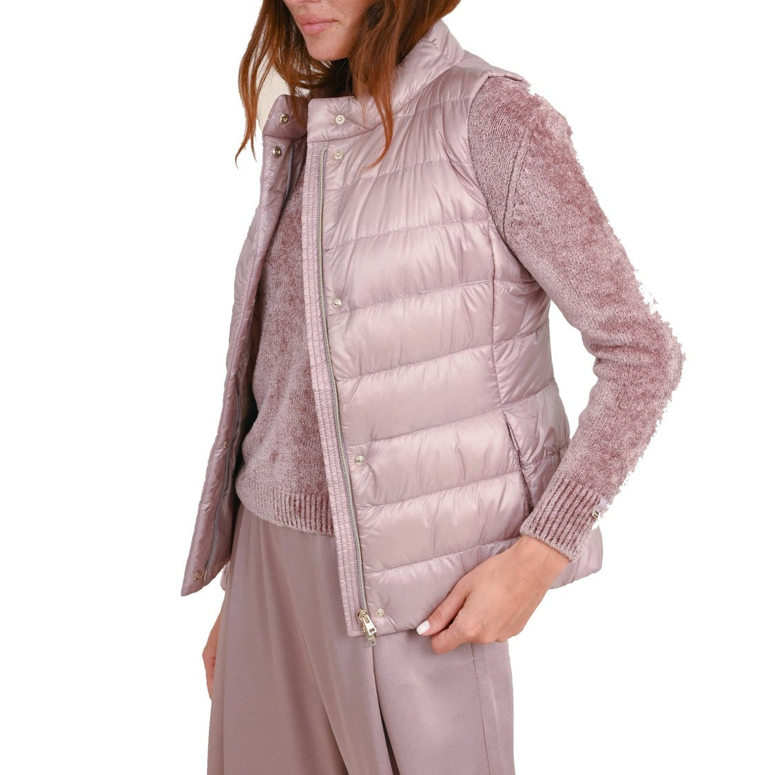 Herno Slim-Fit Quilted Vest Jacket With Stand Collar