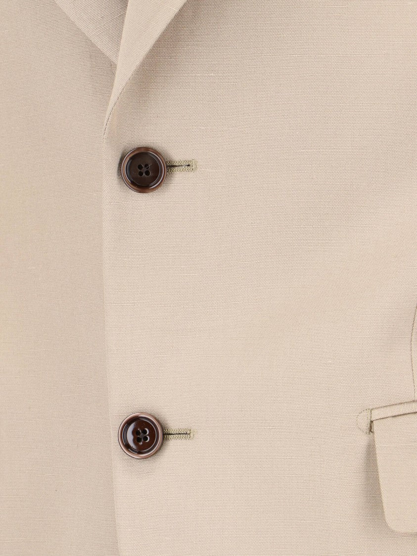 Lardini Single-Breasted Blazer – Beige