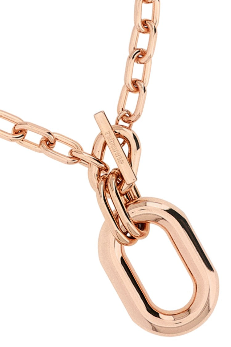 Rabanne Rose Gold Geometric Chain Necklace